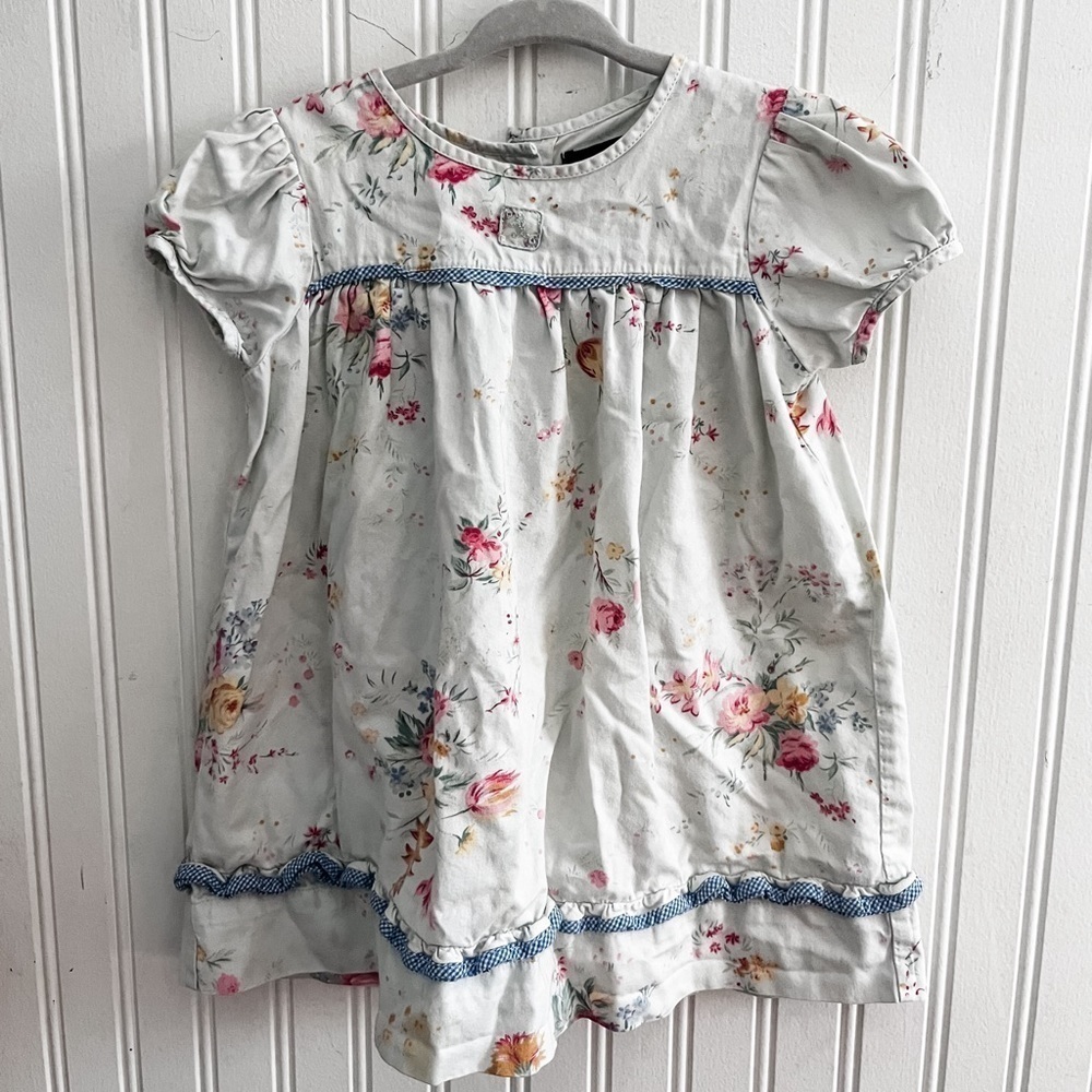 Vintage Ralph Lauren Spring Floral Cotton Toddler Girls Dress 18-24 Month